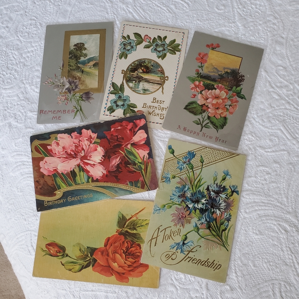 Antique Postcards Set of 9 Vintage Ephemera EUC